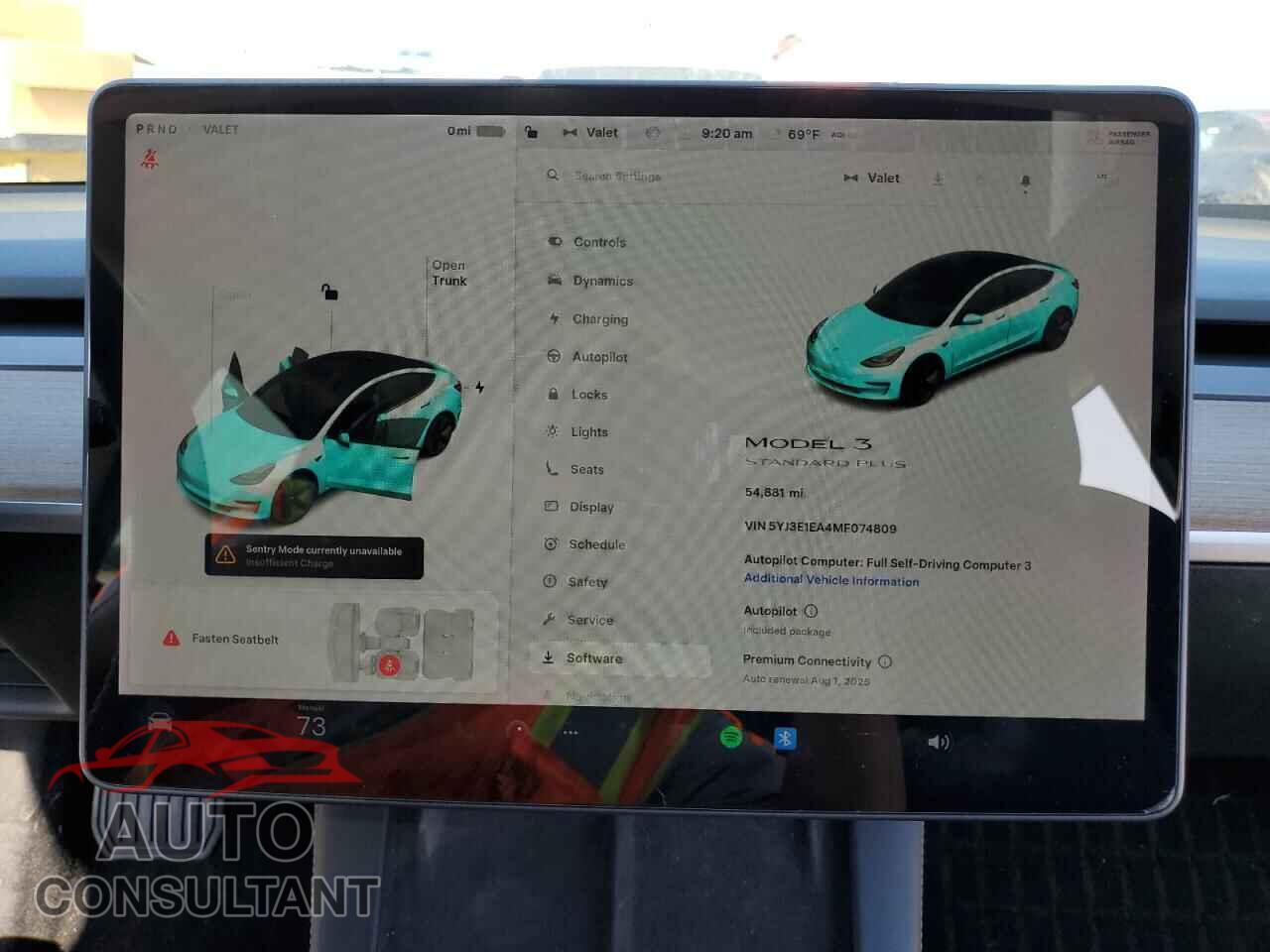 TESLA MODEL 3 2021 - 5YJ3E1EA4MF074809