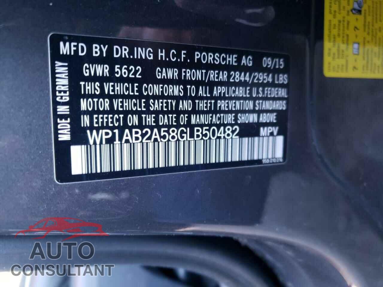 PORSCHE MACAN 2016 - WP1AB2A58GLB50482