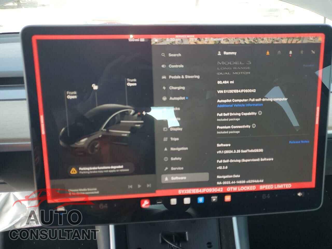 TESLA MODEL 3 2018 - 5YJ3E1EB4JF093042