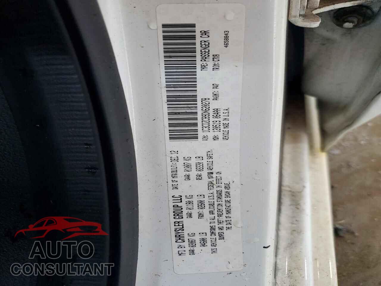 DODGE AVENGER 2013 - 1C3CDZCB9DN620278