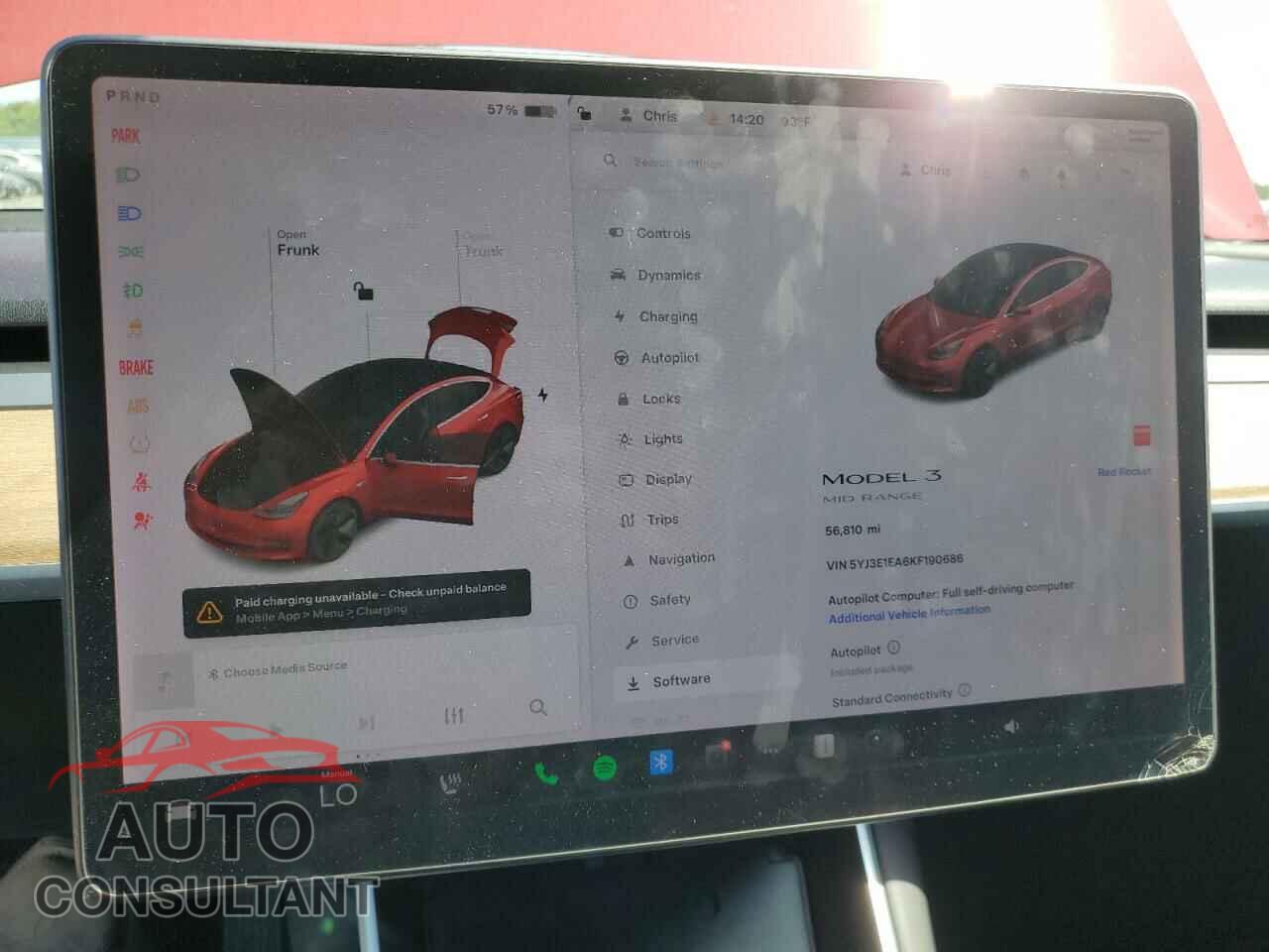 TESLA MODEL 3 2019 - 5YJ3E1EA6KF190686
