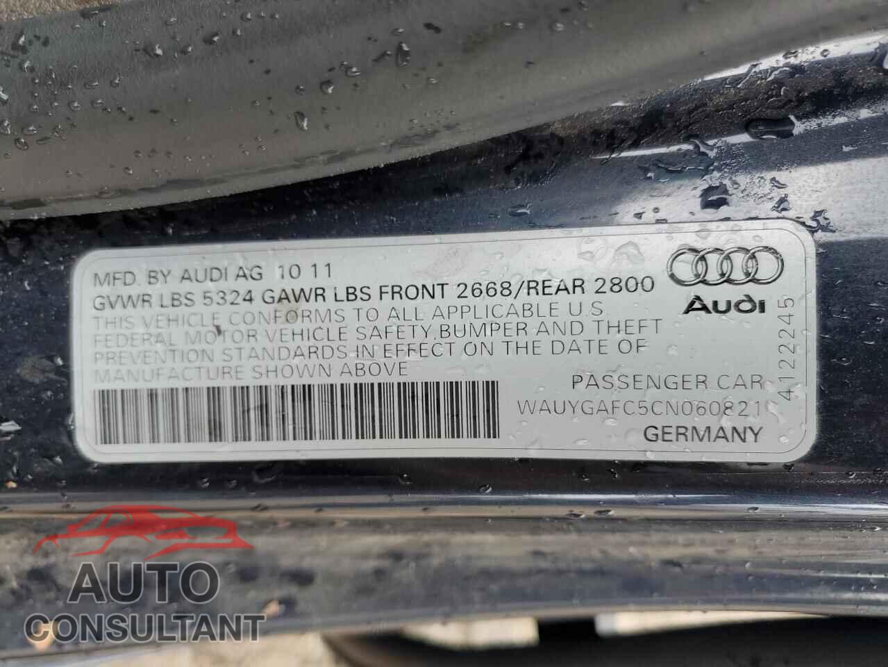 AUDI A7 2012 - WAUYGAFC5CN060821