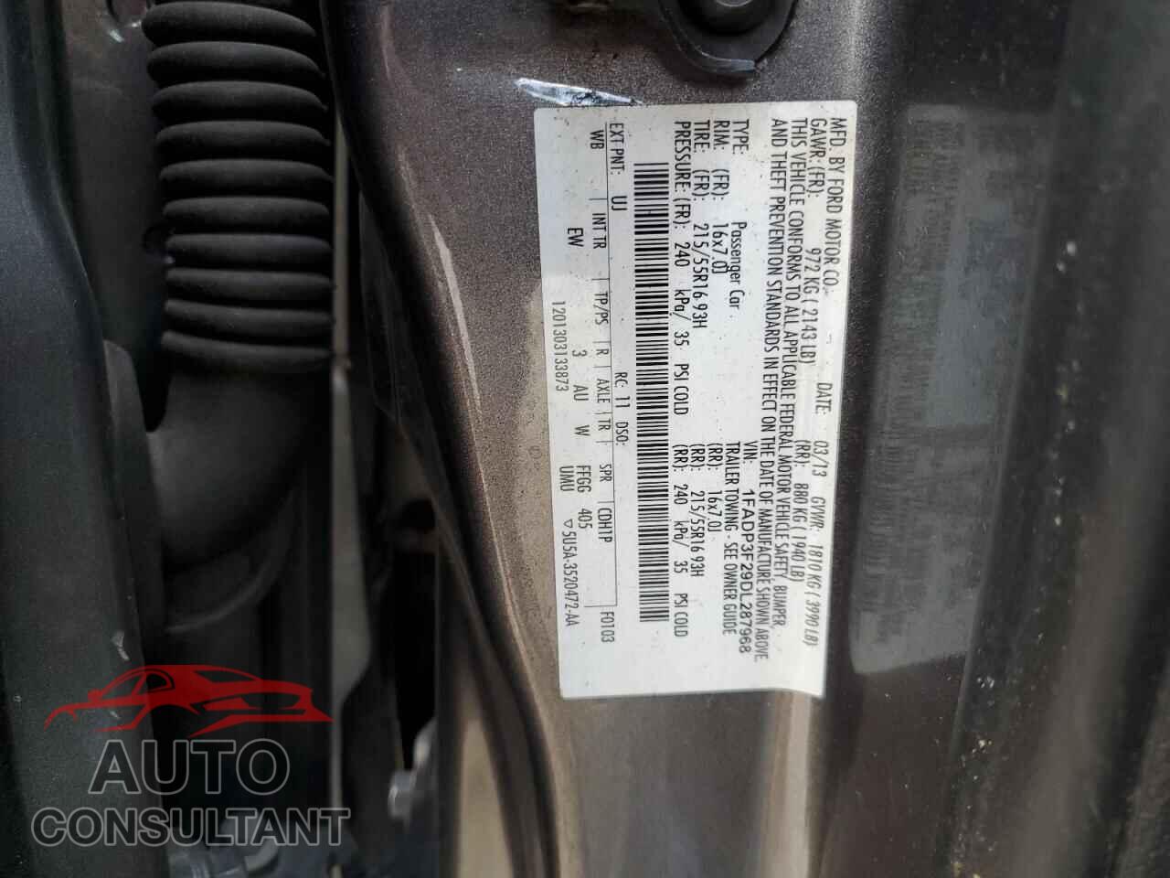 FORD FOCUS 2013 - 1FADP3F29DL287968