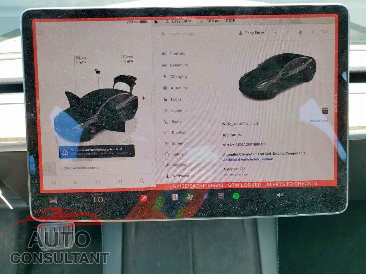 TESLA MODEL 3 2022 - 5YJ3E1EA2NF188843