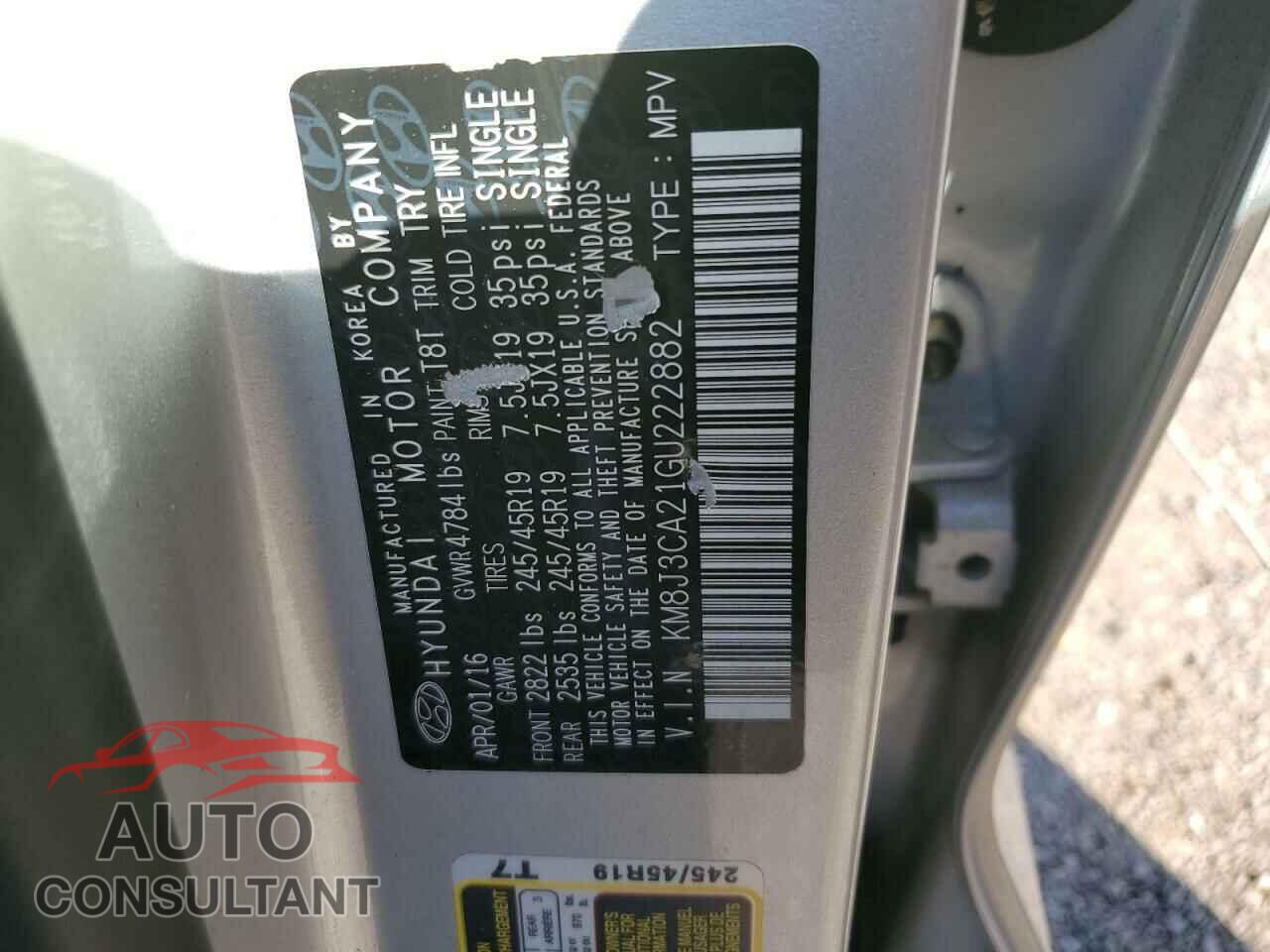 HYUNDAI TUCSON 2016 - KM8J3CA21GU222882