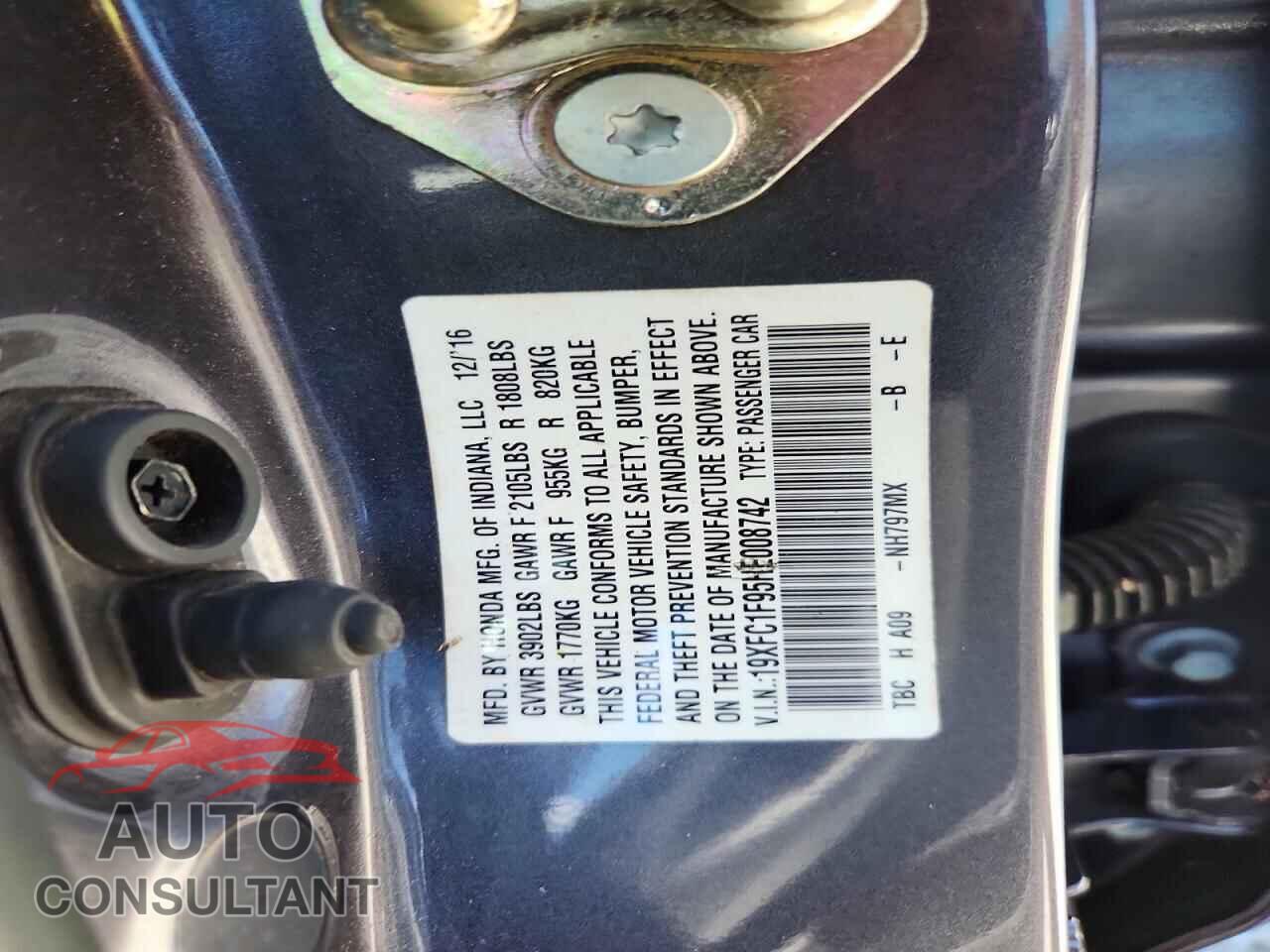 HONDA CIVIC 2017 - 19XFC1F95HE008742