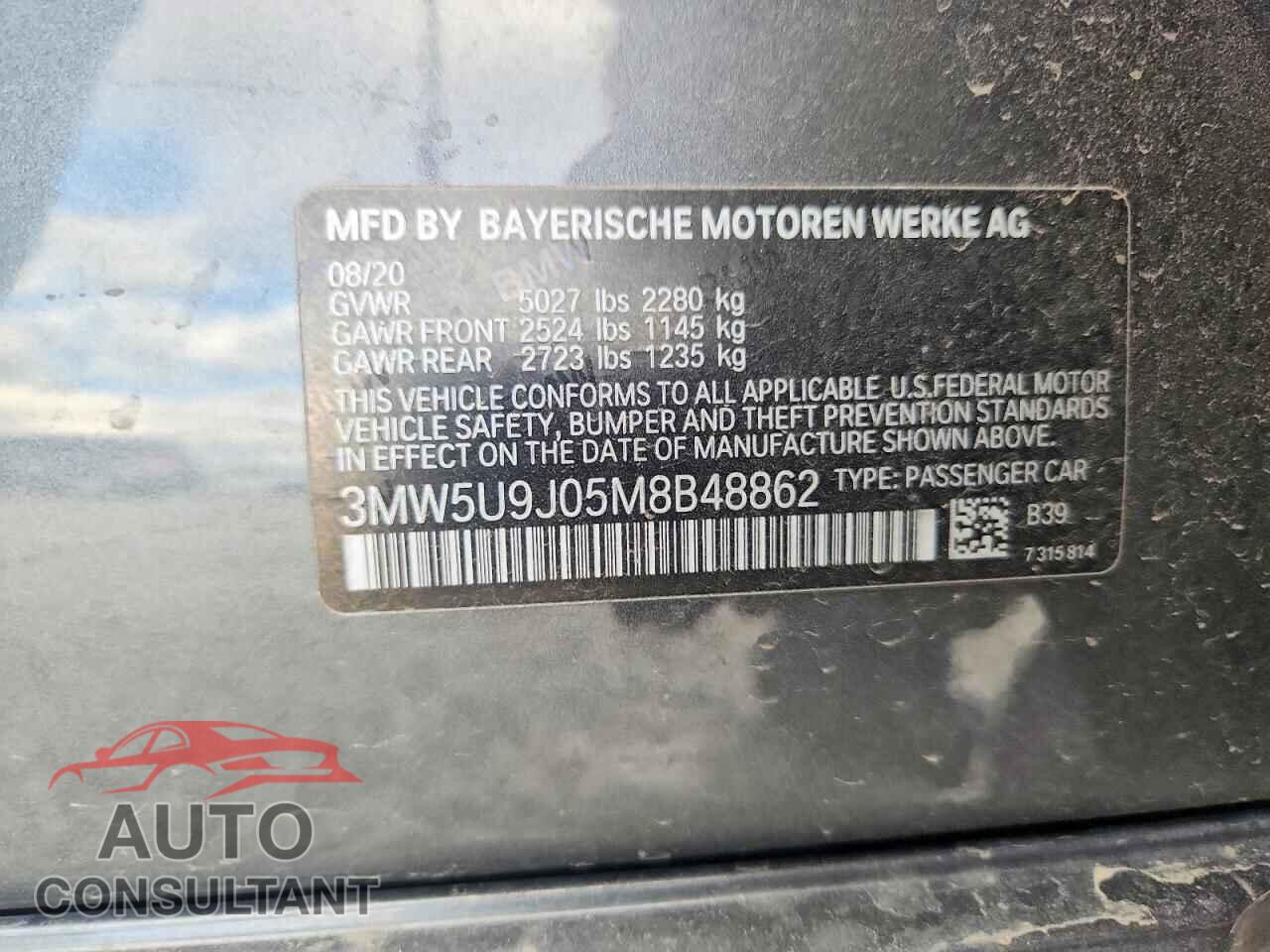 BMW M3 2021 - 3MW5U9J05M8B48862