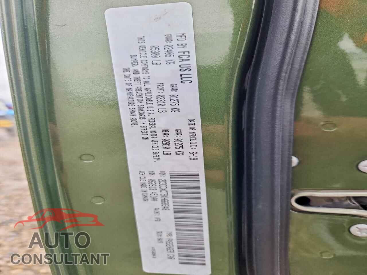 DODGE CHARGER 2019 - 2C3CDXCT9KH668348