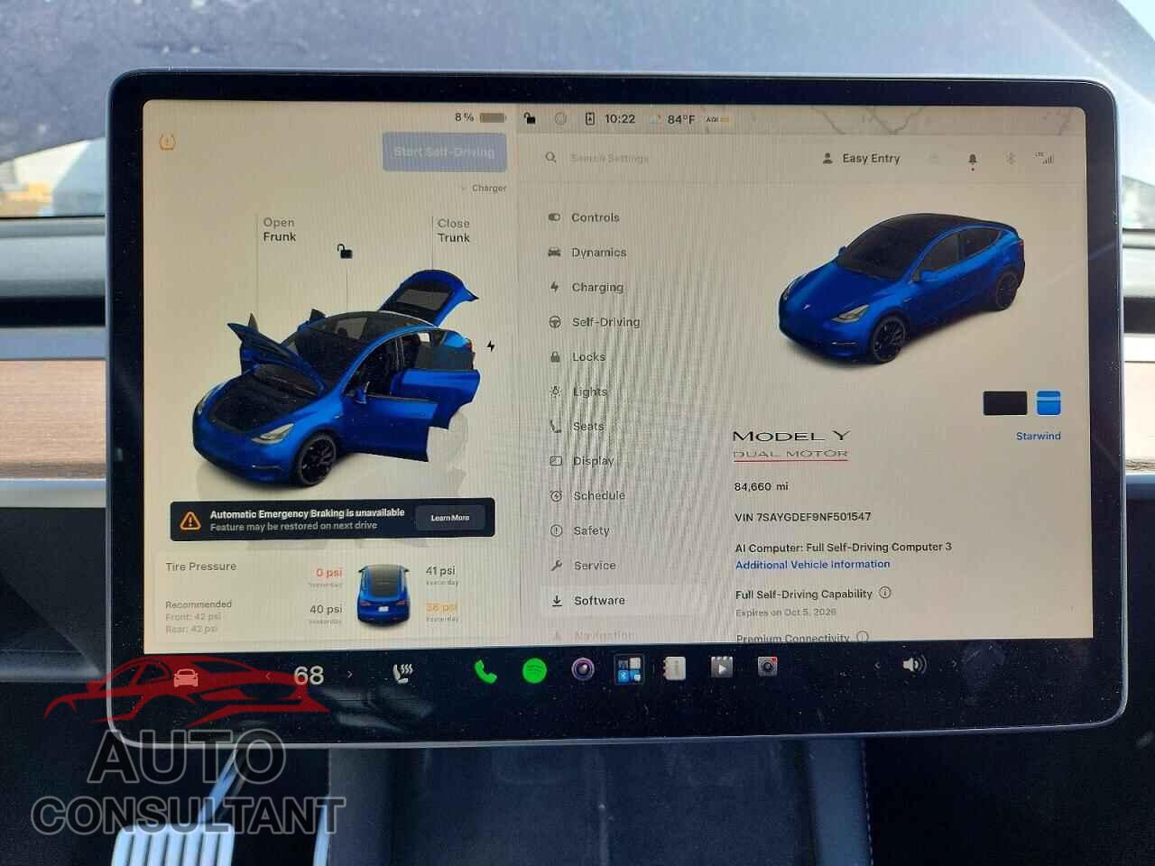 TESLA MODEL Y 2022 - 7SAYGDEF9NF501547