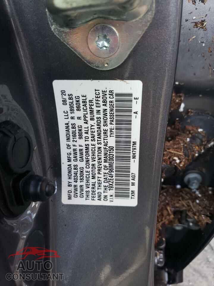 HONDA INSIGHT 2021 - 19XZE4F96ME003150