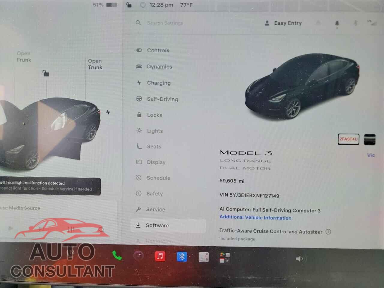TESLA MODEL 3 2022 - 5YJ3E1EBXNF127149