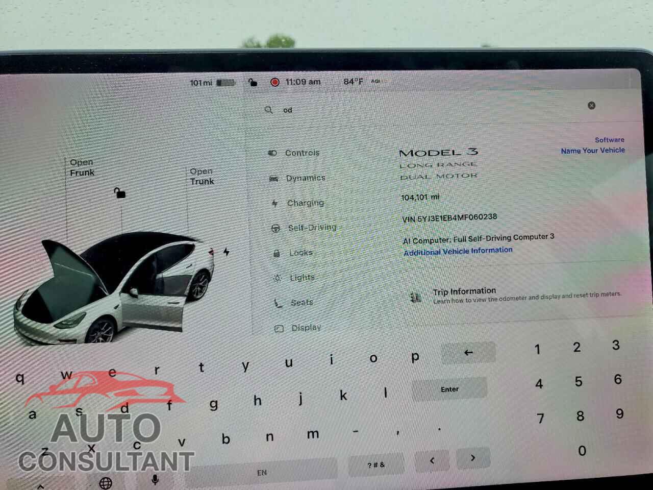 TESLA MODEL 3 2021 - 5YJ3E1EB4MF060238