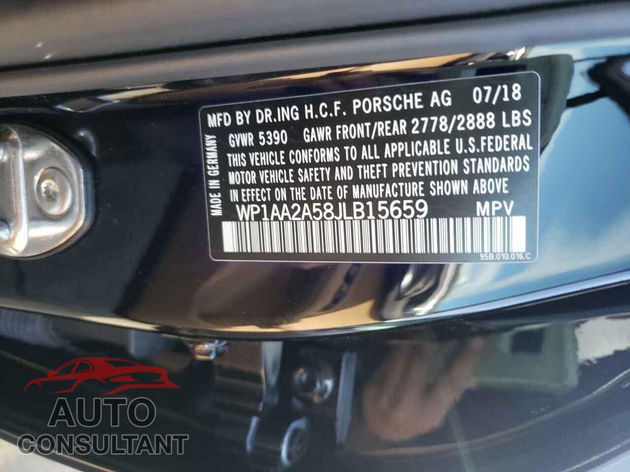 PORSCHE MACAN 2018 - WP1AA2A58JLB15659
