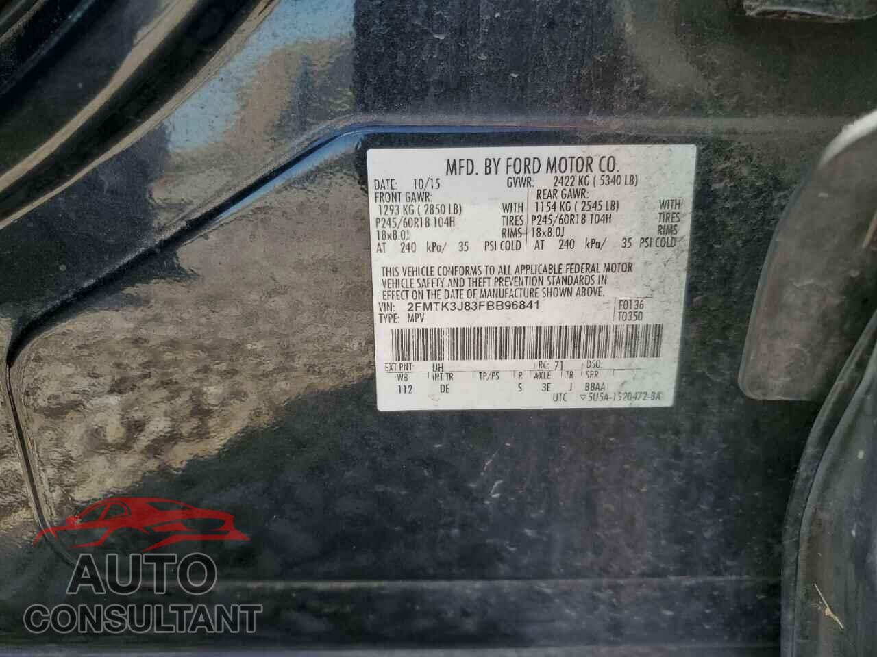 FORD EDGE 2015 - 2FMTK3J83FBB96841