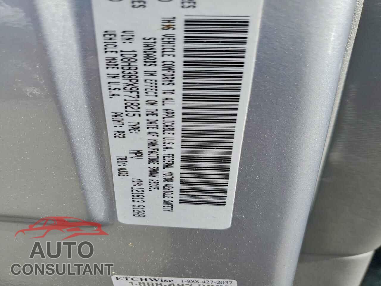 DODGE DURANGO 2009 - 1D8HB38PX9F718215