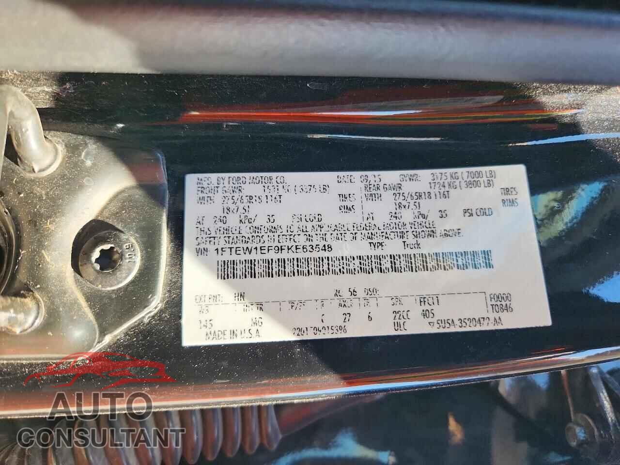 FORD UNKNOWN 2015 - 1FTEW1EF9FKE63548