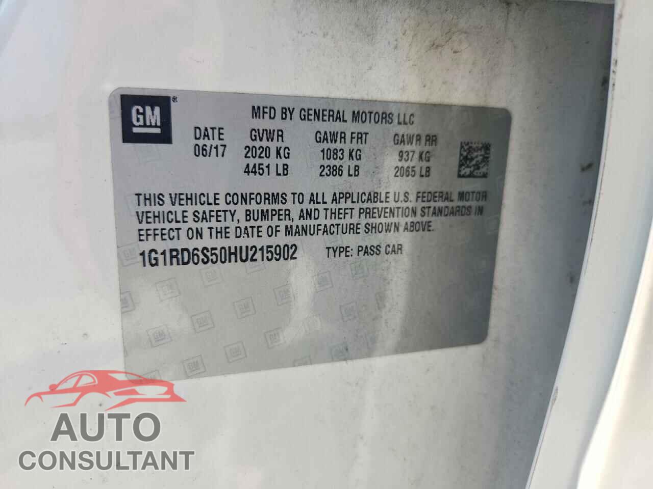 CHEVROLET VOLT 2017 - 1G1RD6S50HU215902