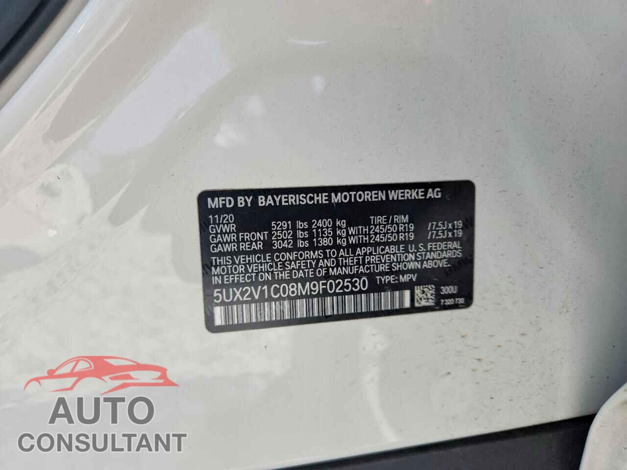BMW X4 2021 - 5UX2V1C08M9F02530