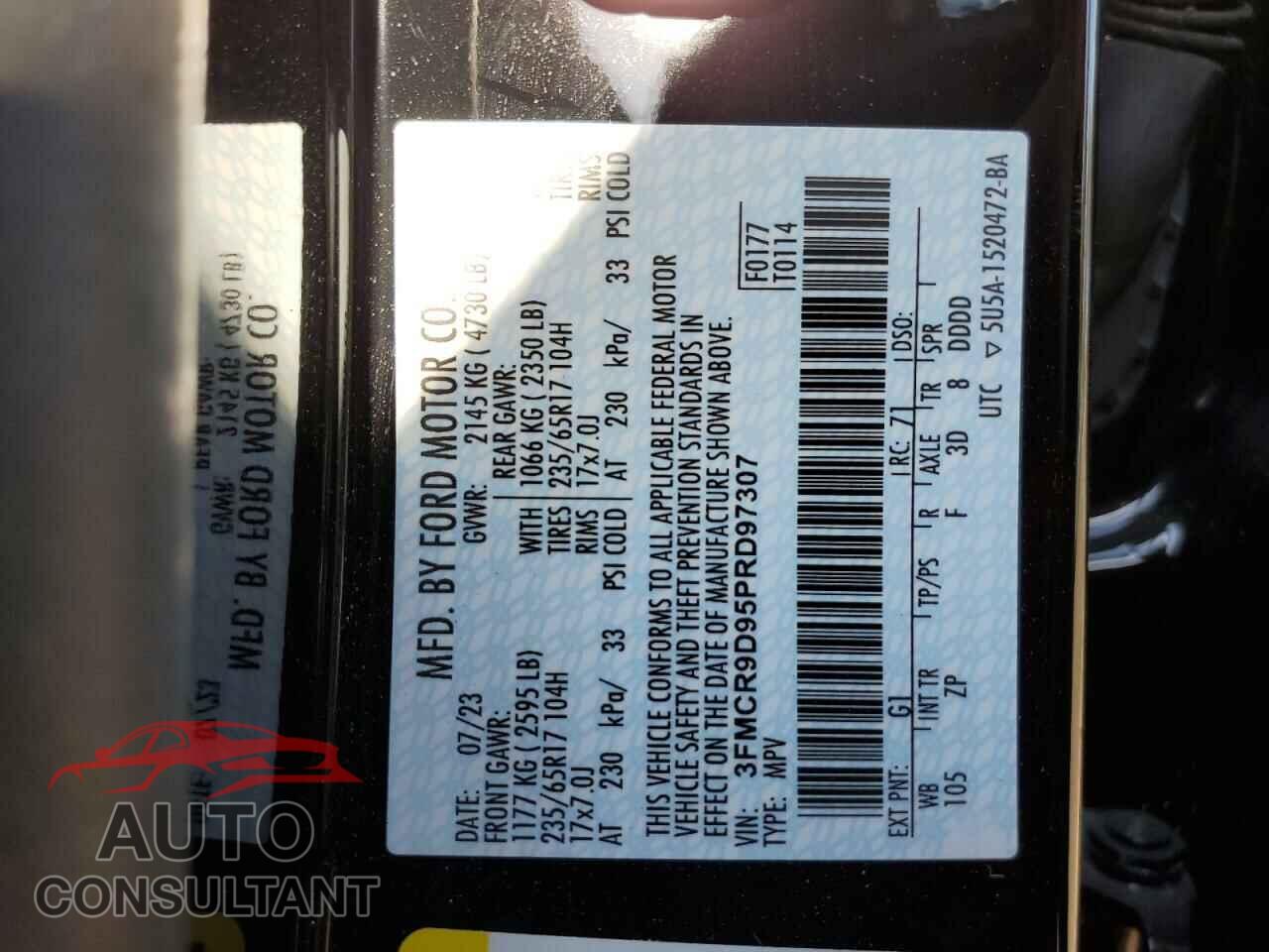 FORD BRONCO 2023 - 3FMCR9D95PRD97307