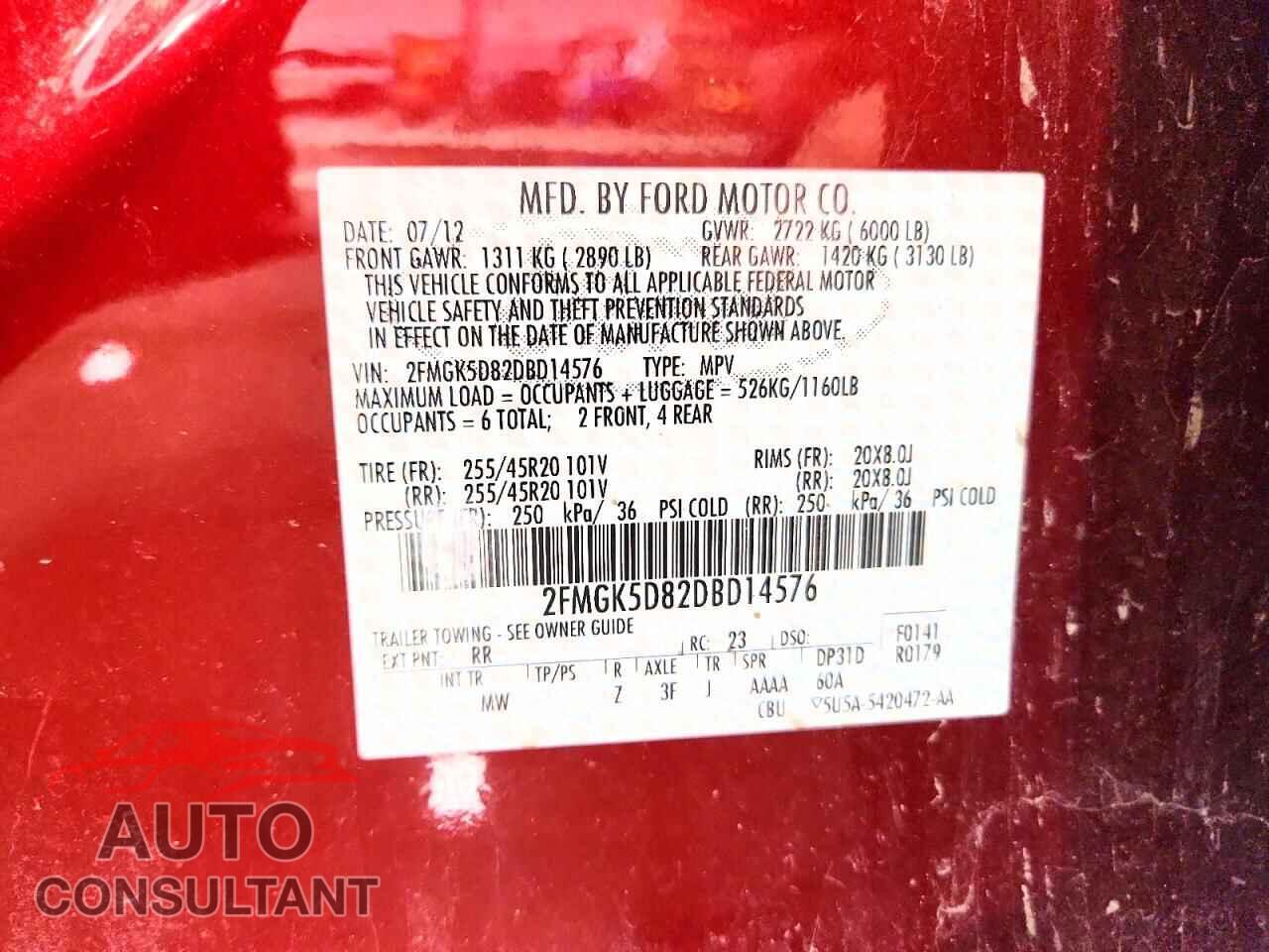 FORD FLEX 2013 - 2FMGK5D82DBD14576