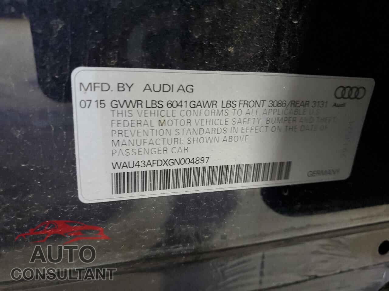 AUDI A8 2016 - WAU43AFDXGN004897