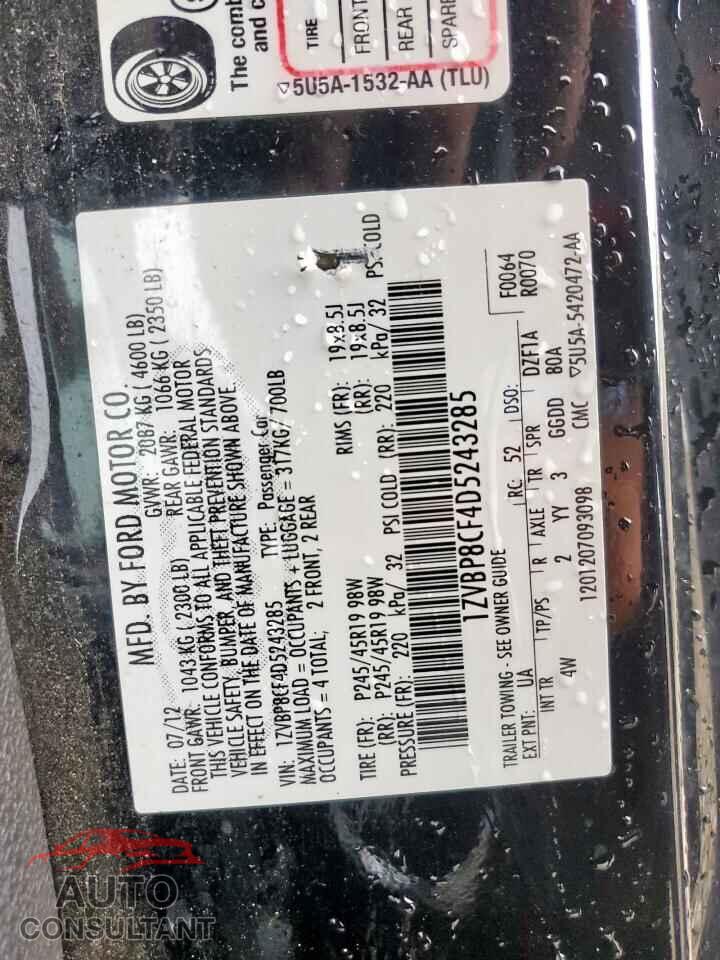 FORD MUSTANG 2013 - 1ZVBP8CF4D5243285