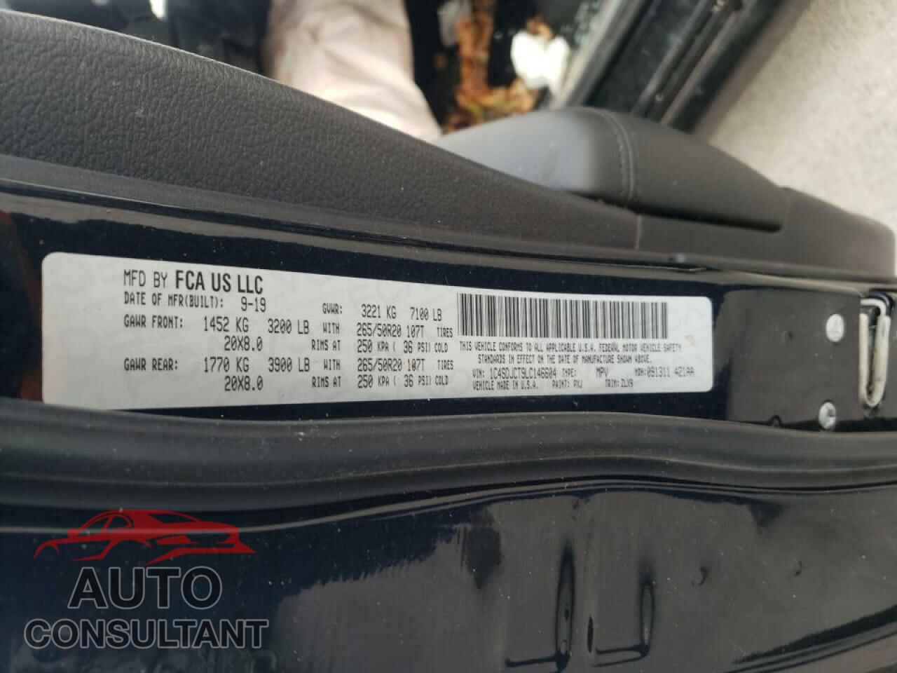 DODGE DURANGO 2020 - 1C4SDJCT9LC146604