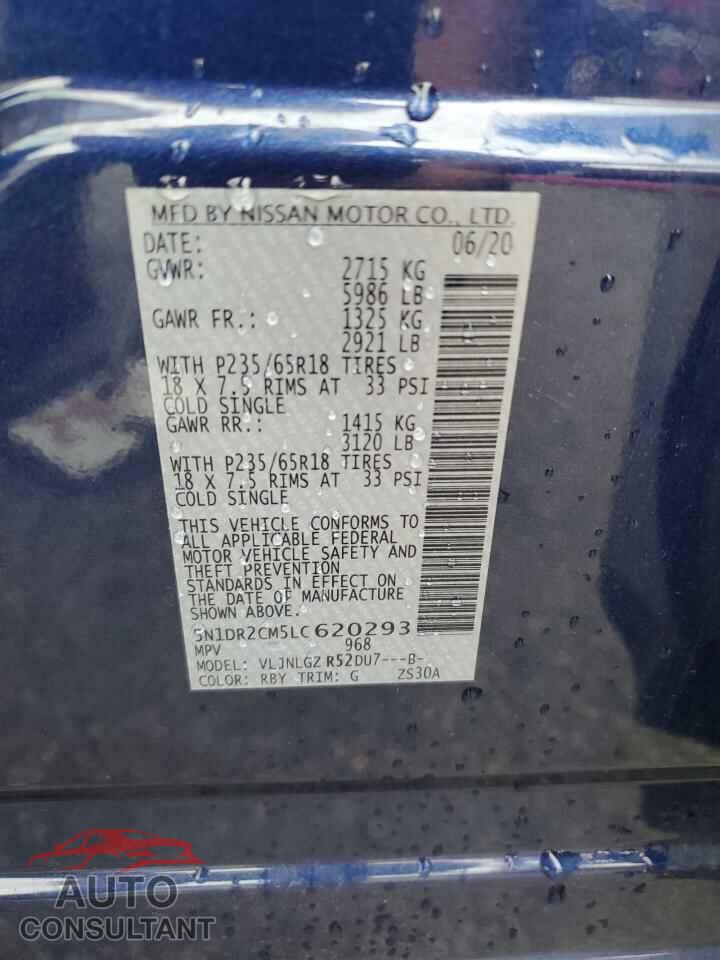 NISSAN PATHFINDER 2020 - 5N1DR2CM5LC620293