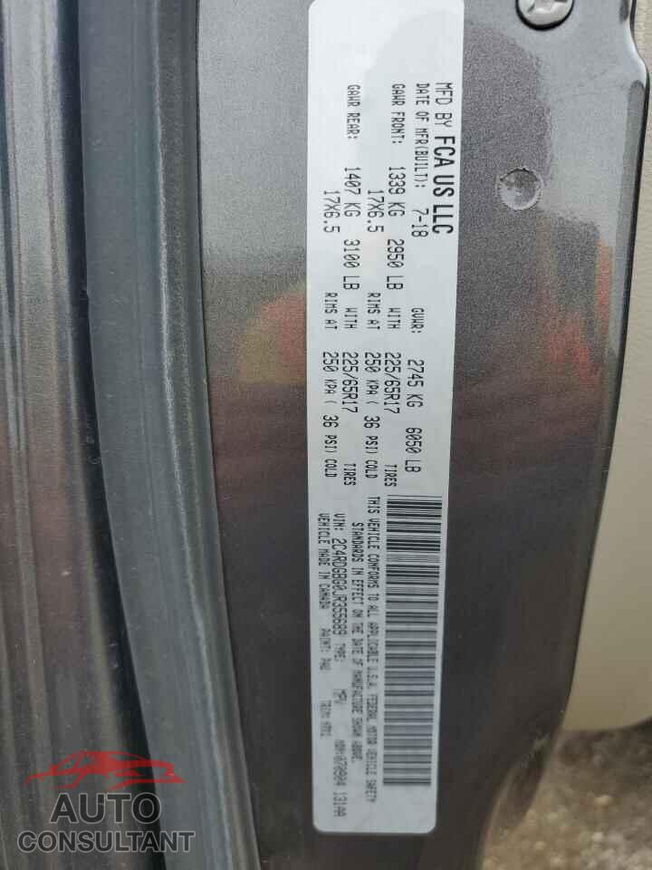 DODGE CARAVAN 2018 - 2C4RDGBG0JR355689