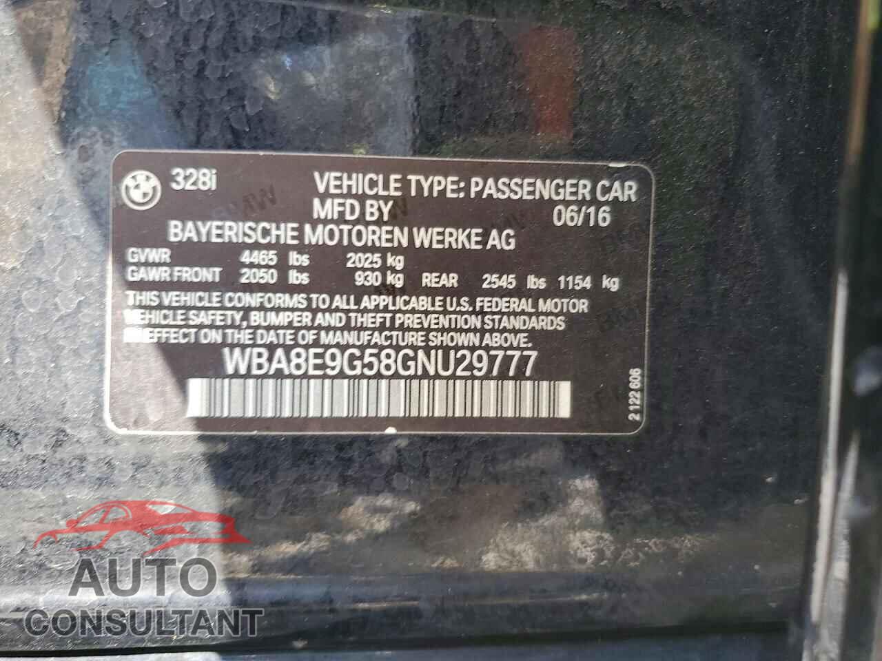 BMW 3 SERIES 2016 - WBA8E9G58GNU29777