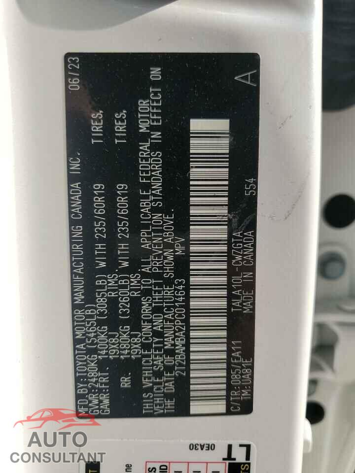 LEXUS RX350 2023 - 2T2BAMBA2PC014643