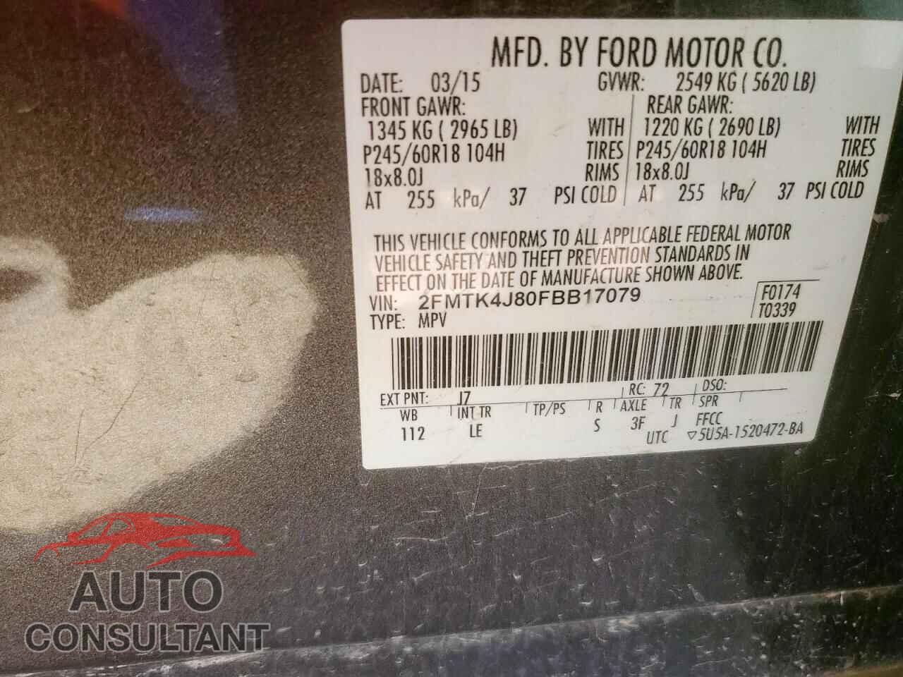 FORD EDGE 2015 - 2FMTK4J80FBB17079