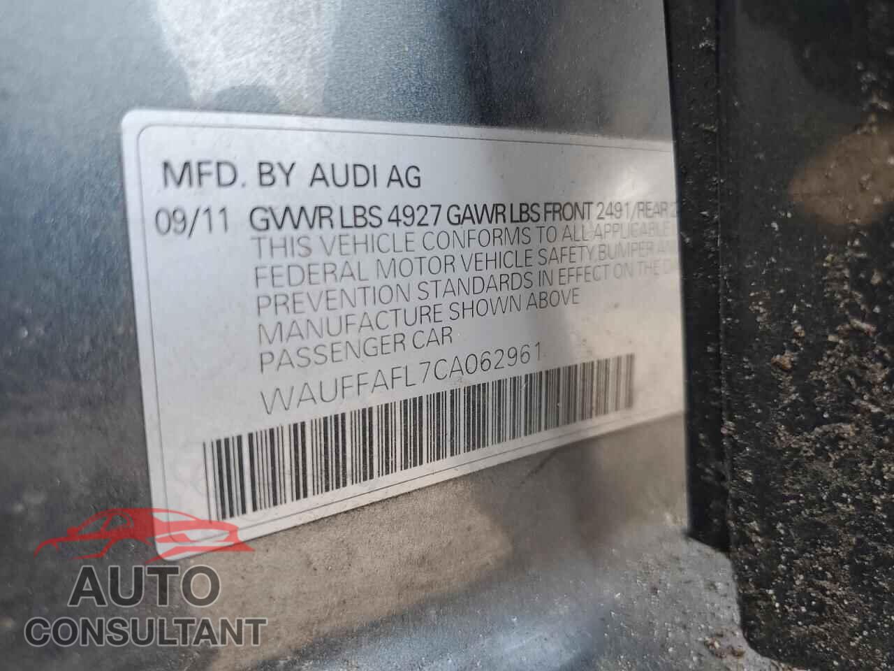 AUDI A4 2012 - WAUFFAFL7CA062961