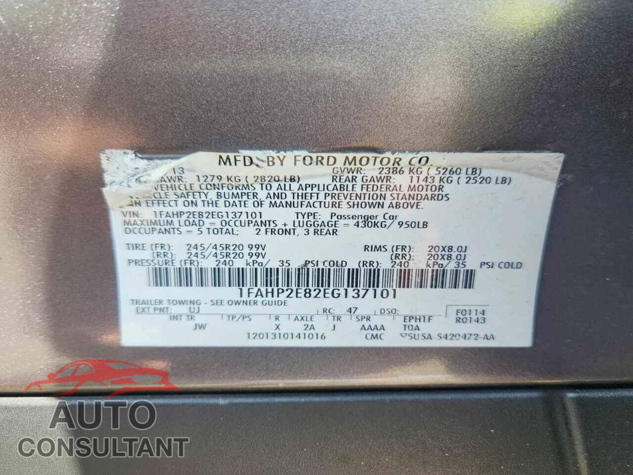 FORD TAURUS 2014 - 1FAHP2E82EG137101