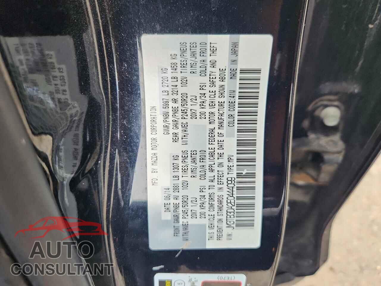 MAZDA CX-9 2014 - JM3TB3DA2E0444099