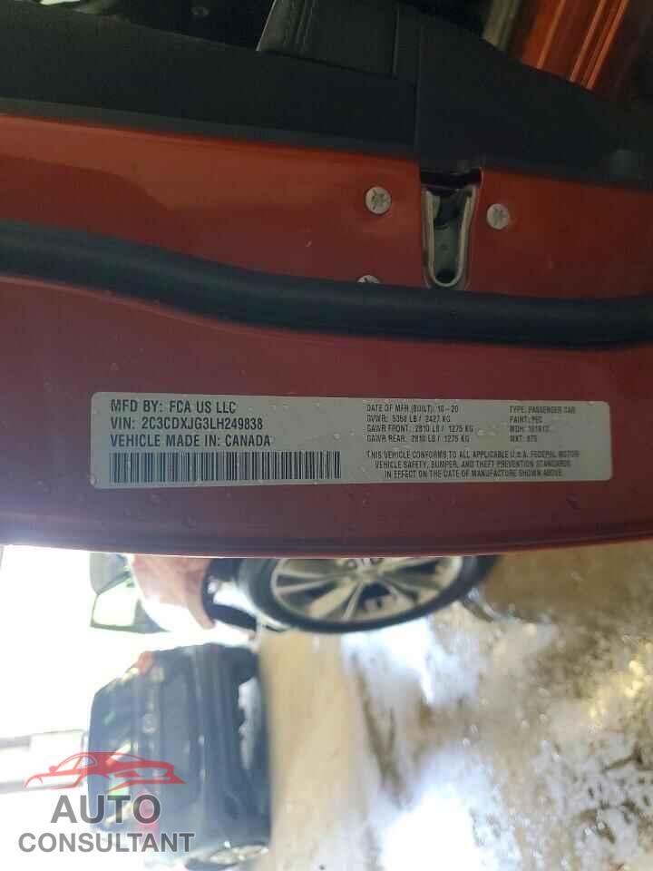 DODGE CHARGER 2020 - 2C3CDXJG3LH249838