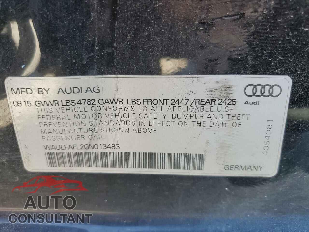 AUDI A4 2016 - WAUEFAFL2GN013483