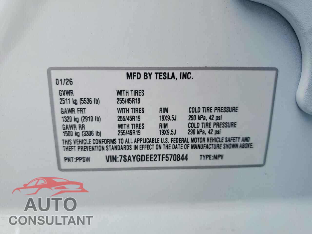 TESLA MODEL Y 2026 - 7SAYGDEE2TF570844