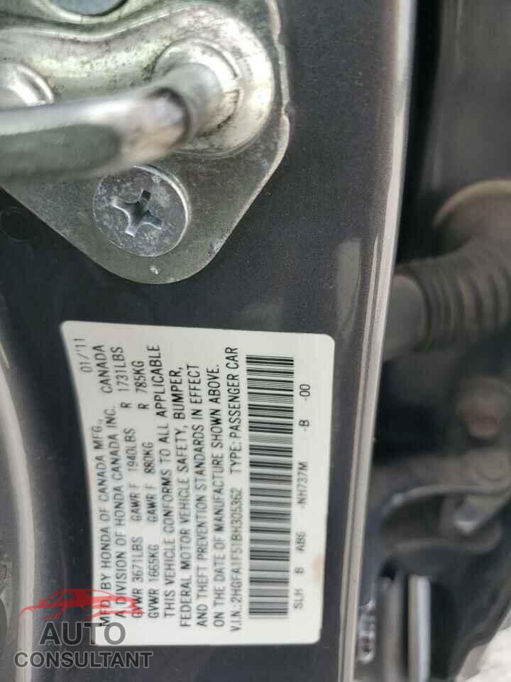 HONDA CIVIC 2011 - 2HGFA1F51BH305362