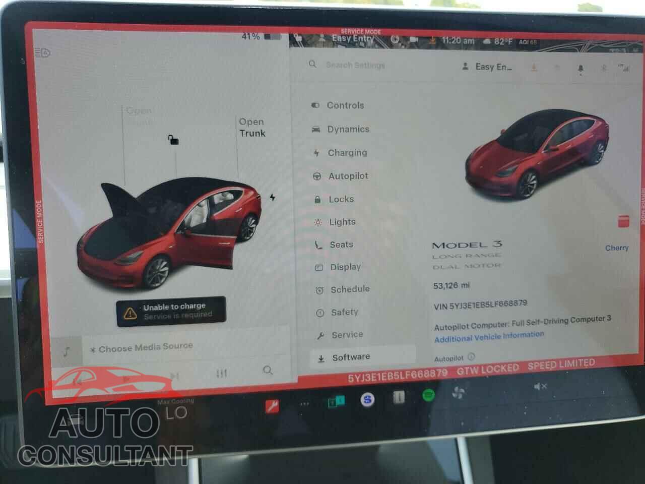TESLA MODEL 3 2020 - 5YJ3E1EB5LF668879