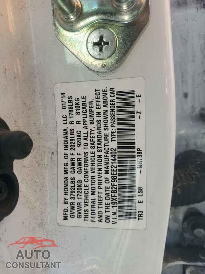 HONDA CIVIC 2014 - 19XFB2F98EE214402