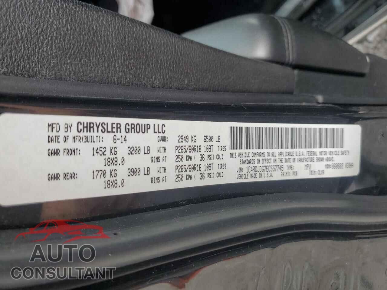 DODGE DURANGO 2014 - 1C4RDJDG7EC557745