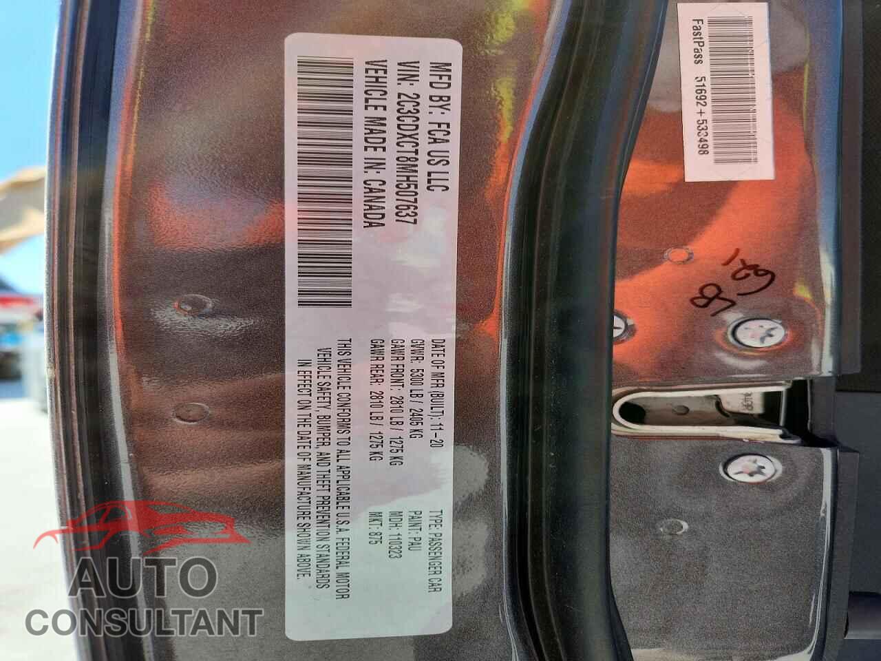 DODGE CHARGER 2021 - 2C3CDXCT8MH507637