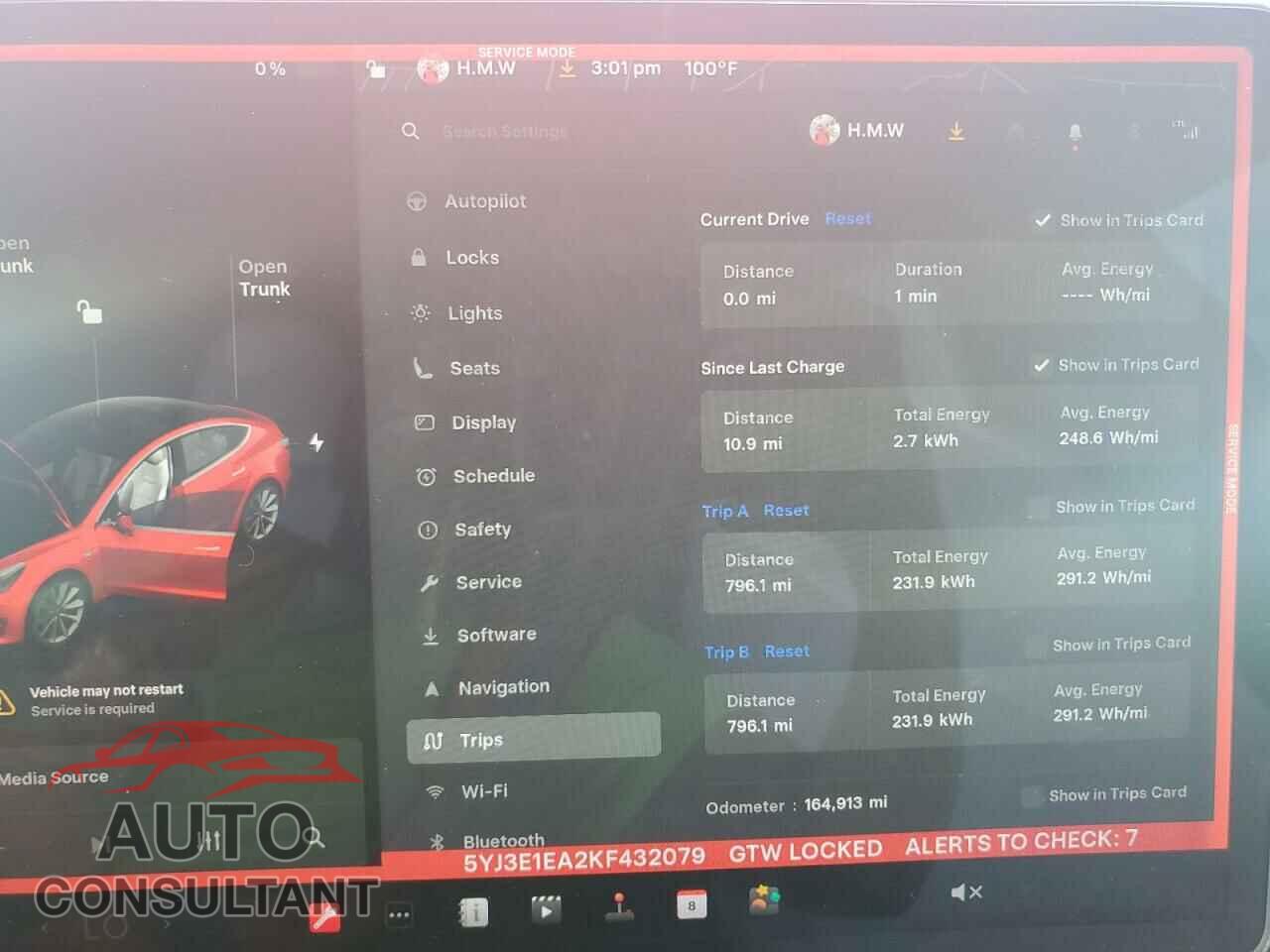 TESLA MODEL 3 2019 - 5YJ3E1EA2KF432079