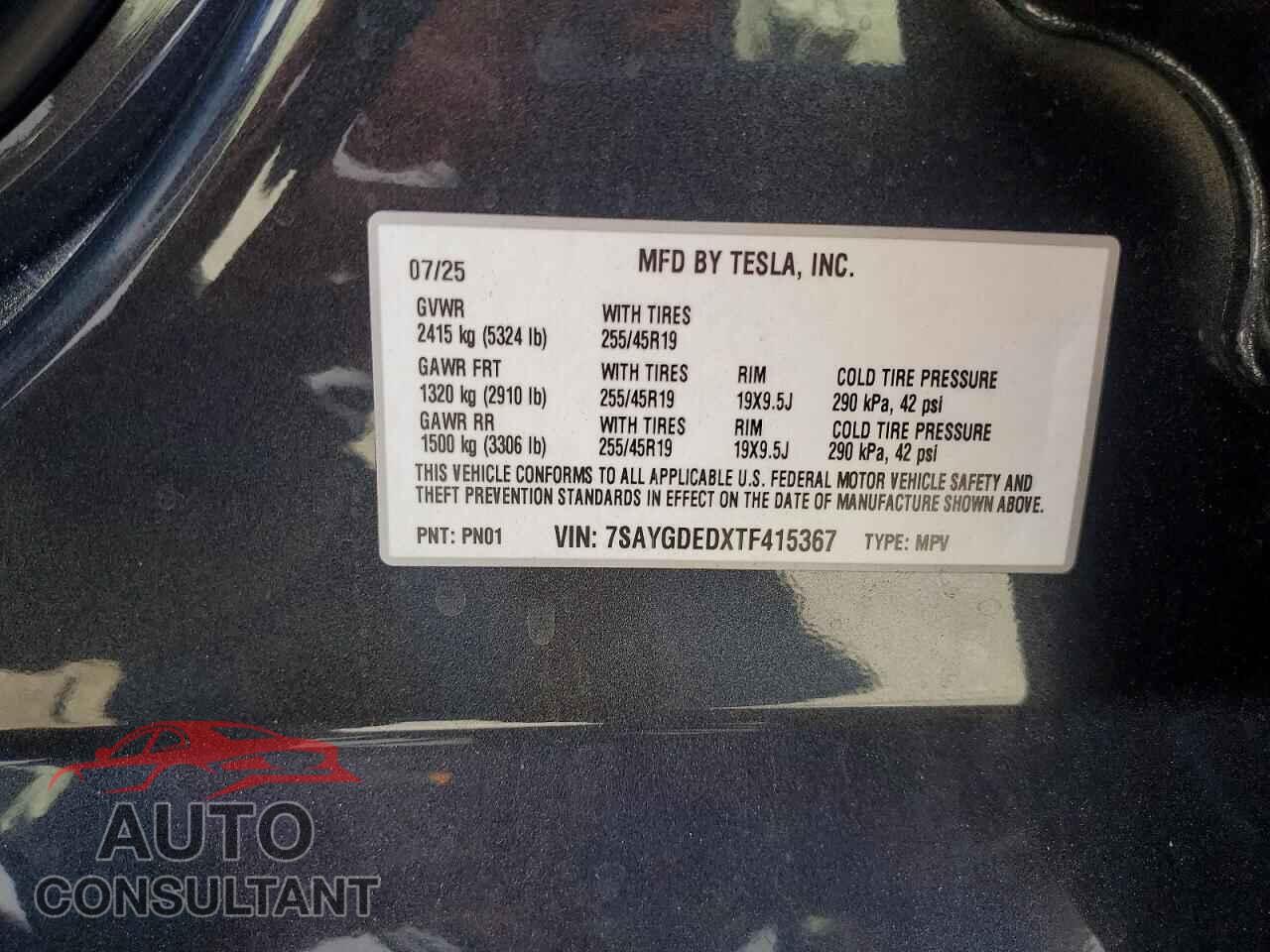 TESLA MODEL Y 2026 - 7SAYGDEDXTF415367