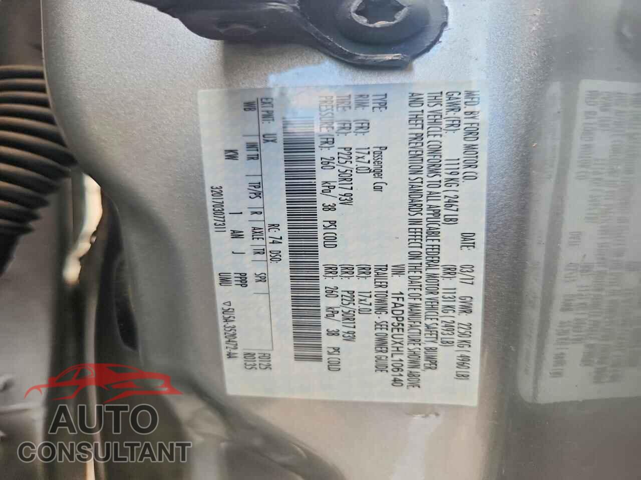 FORD CMAX 2017 - 1FADP5EUXHL106140