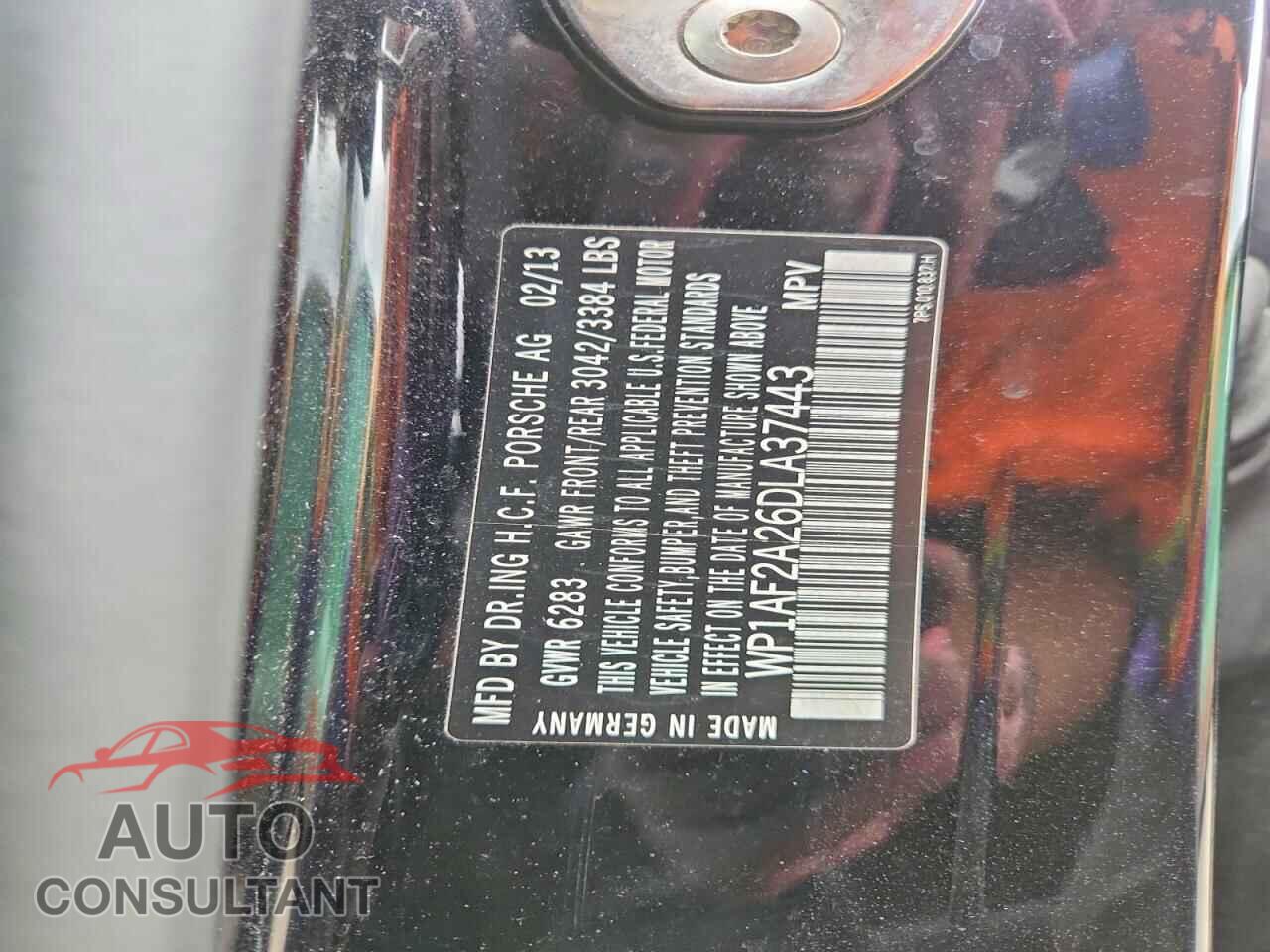 PORSCHE CAYENNE 2013 - WP1AF2A26DLA37443