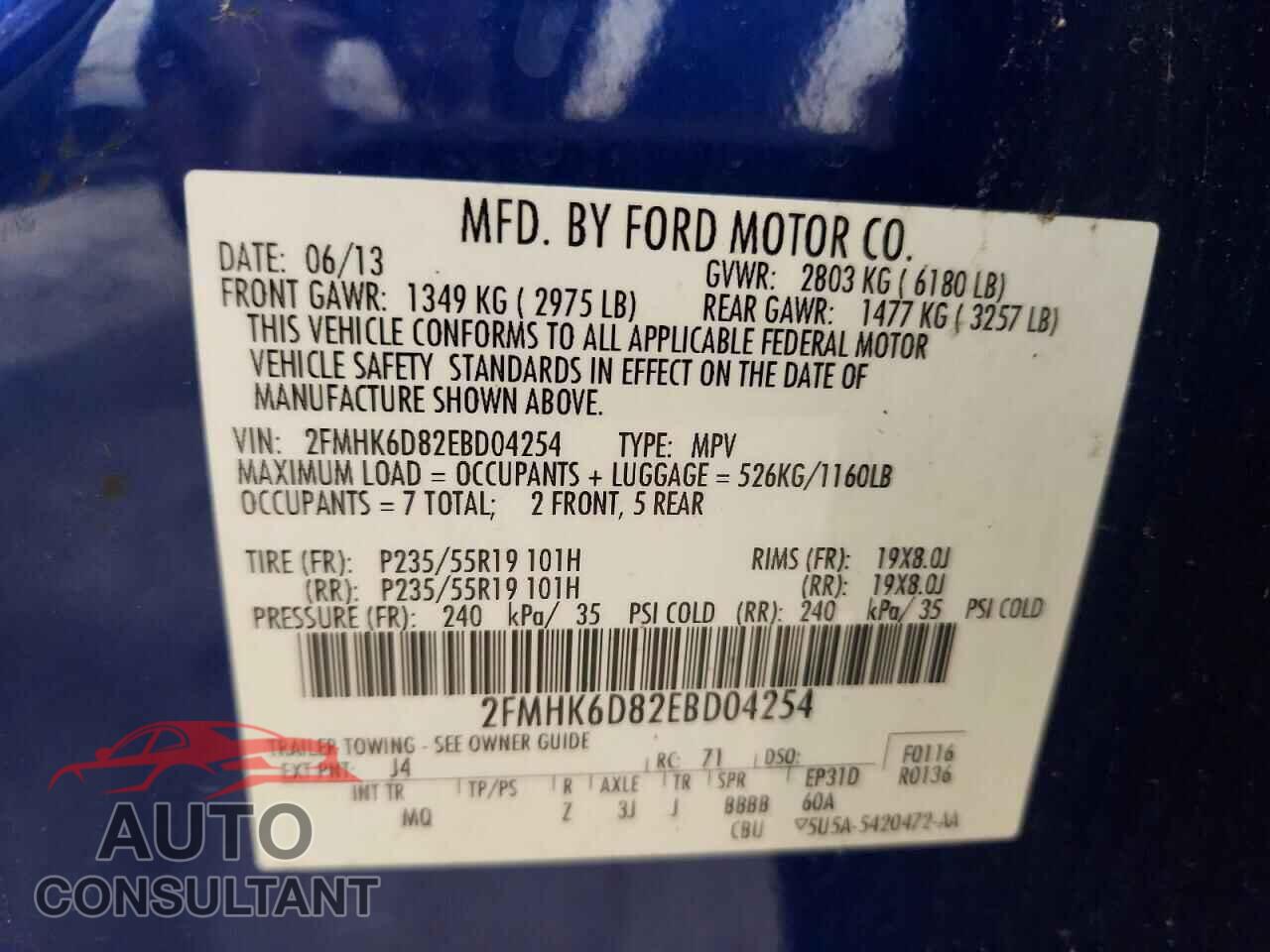 FORD FLEX 2014 - 2FMHK6D82EBD04254