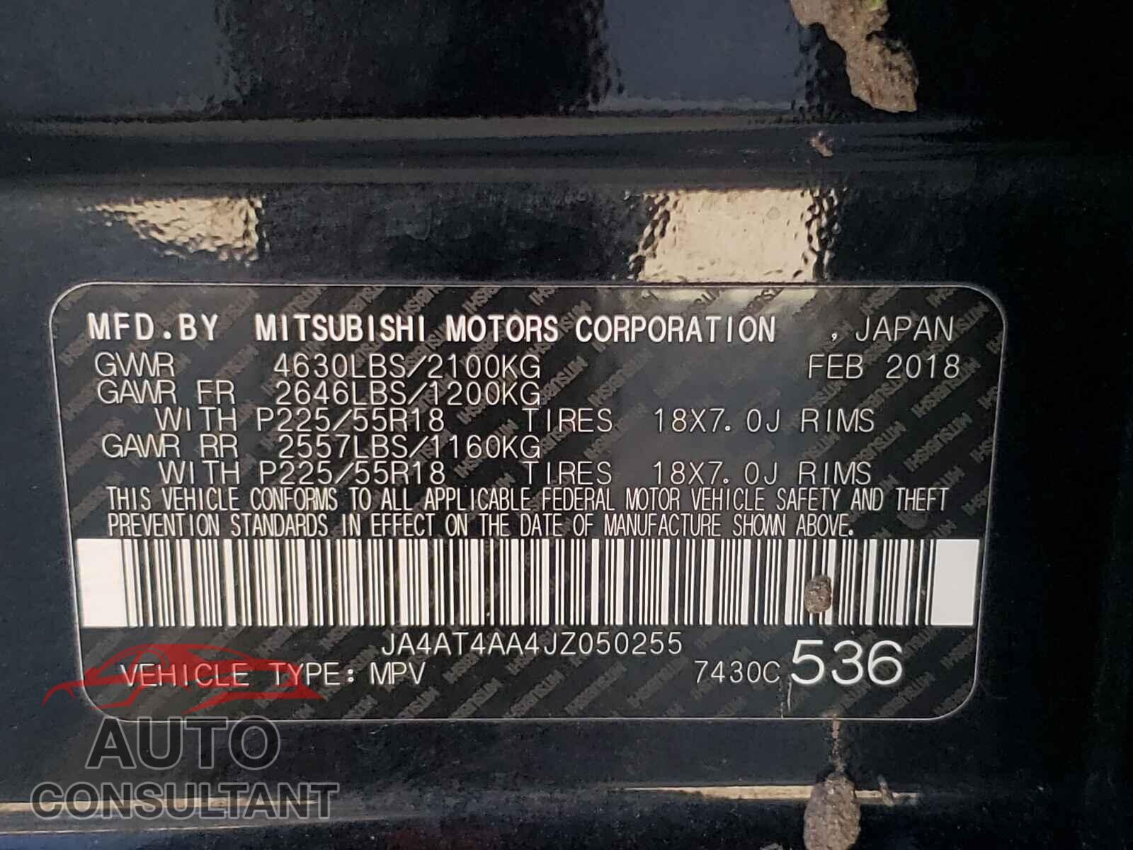 MITSUBISHI ECLIPSE 2018 - JA4AT4AA4JZ050255