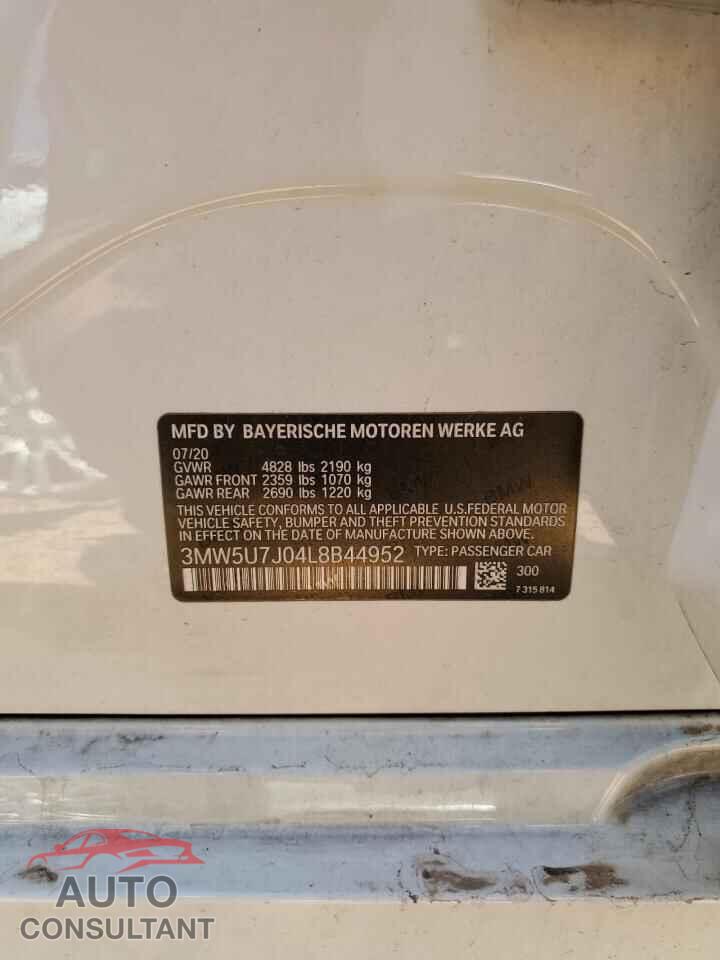 BMW M3 2020 - 3MW5U7J04L8B44952